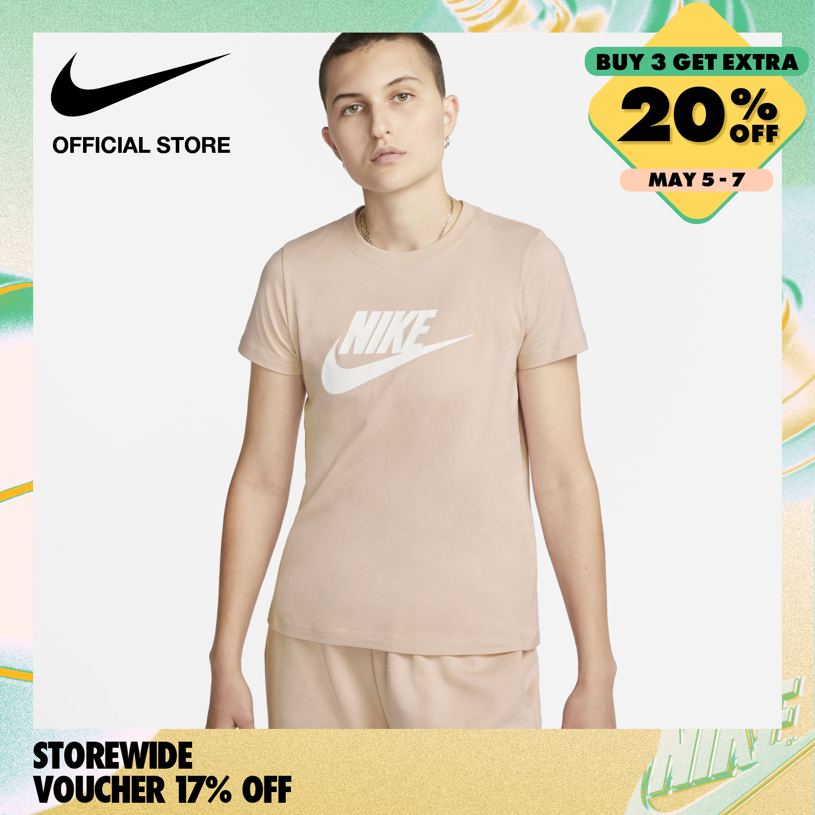 Nike Women's Sportswear Essential T-Shirt - Pink Oxford